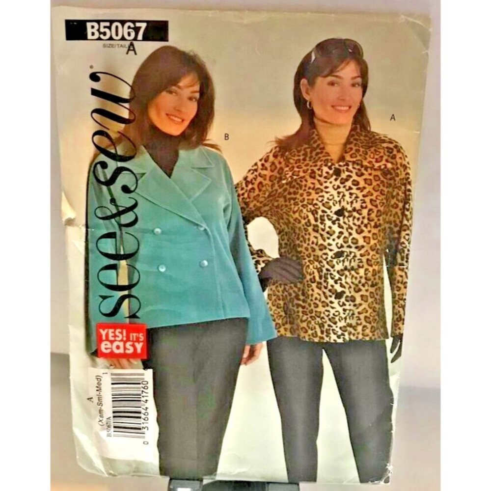 #B5067 Butterick womens jacket pattern XS-M